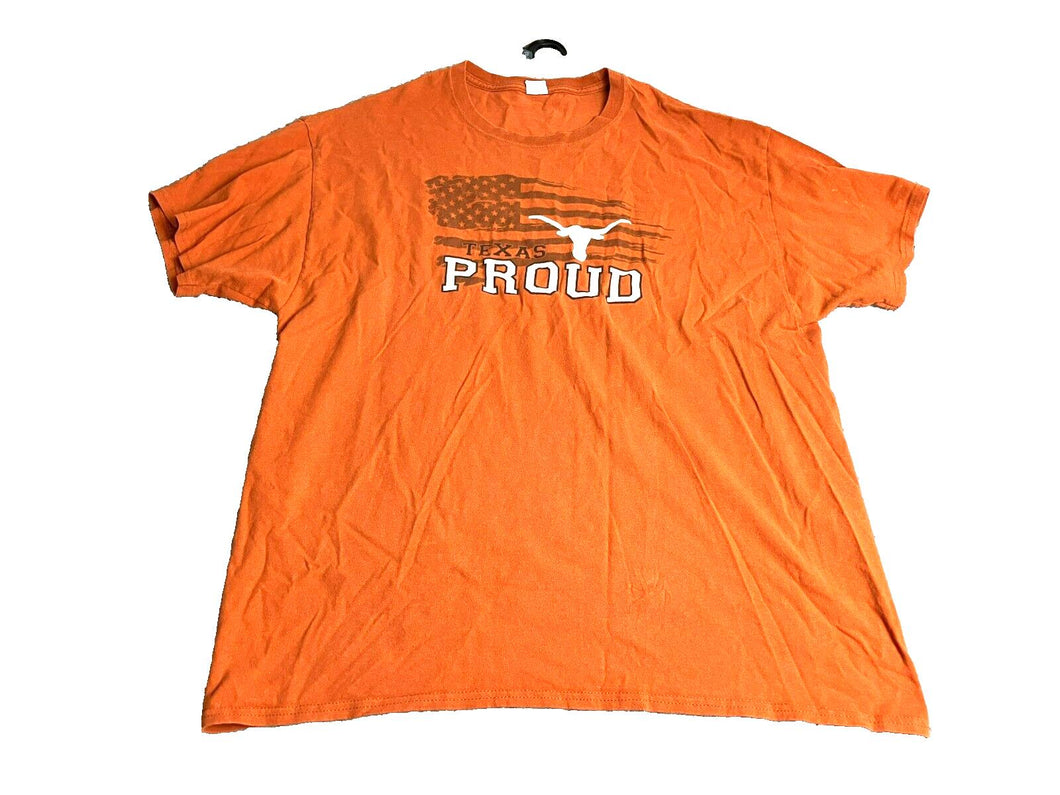 Texas Longhorns Shirt Adult Extra Large Orange Proud USA Flag Streetwear Mens