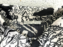 Load image into Gallery viewer, Alberto Makali Shirt Womens Medium White Black Collared Grunge Lined Blouse Goth
