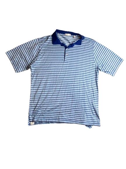 Peter Millar Shirt Adult 2XL XXL Blue Preppy Crown Performance Golf Polo Mens