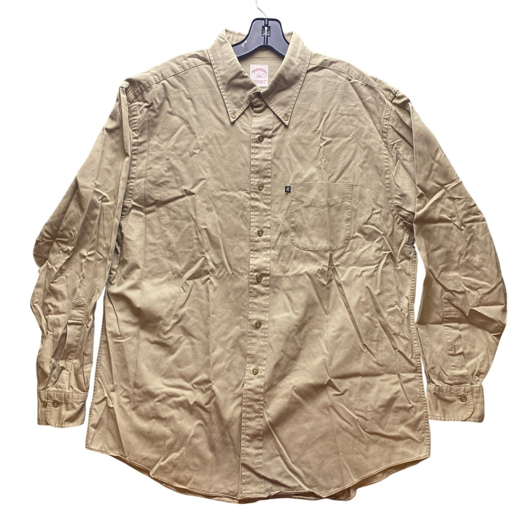 Brooks Brothers Shirts Mens Large Button Down Long Sleeve Casual Khaki Preppy