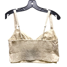 Load image into Gallery viewer, Abercrombie &amp; Fitch Crop Top Womens Large Smocked Back Adjustable Straps Linen
