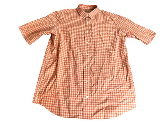 Duluth Trading Co Shirt Adult Large Tall Orange Button Up Checkered Casual Mens