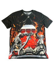 Load image into Gallery viewer, Mac Tools Shirt Adult Extra Large Black AOP Flame Engine Skull Grunge Goth Mens
