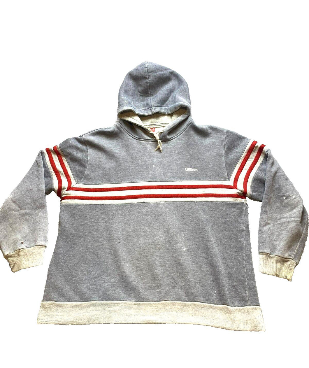 VTG Wilson Sweatshirt Adult Extra Large Gray Hooded Tennis Sportswear 80s Mens
