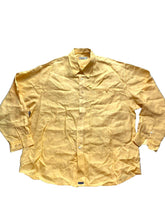 Load image into Gallery viewer, Indigo Palms Shirt Adult Extra Large Yellow 100% Linen Button Up Casual Mens
