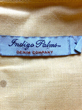 Load image into Gallery viewer, Indigo Palms Shirt Adult Extra Large Yellow 100% Linen Button Up Casual Mens
