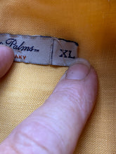 Load image into Gallery viewer, Indigo Palms Shirt Adult Extra Large Yellow 100% Linen Button Up Casual Mens
