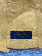 Load image into Gallery viewer, Indigo Palms Shirt Adult Extra Large Yellow 100% Linen Button Up Casual Mens
