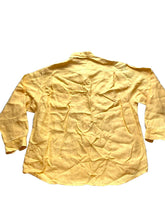 Load image into Gallery viewer, Indigo Palms Shirt Adult Extra Large Yellow 100% Linen Button Up Casual Mens
