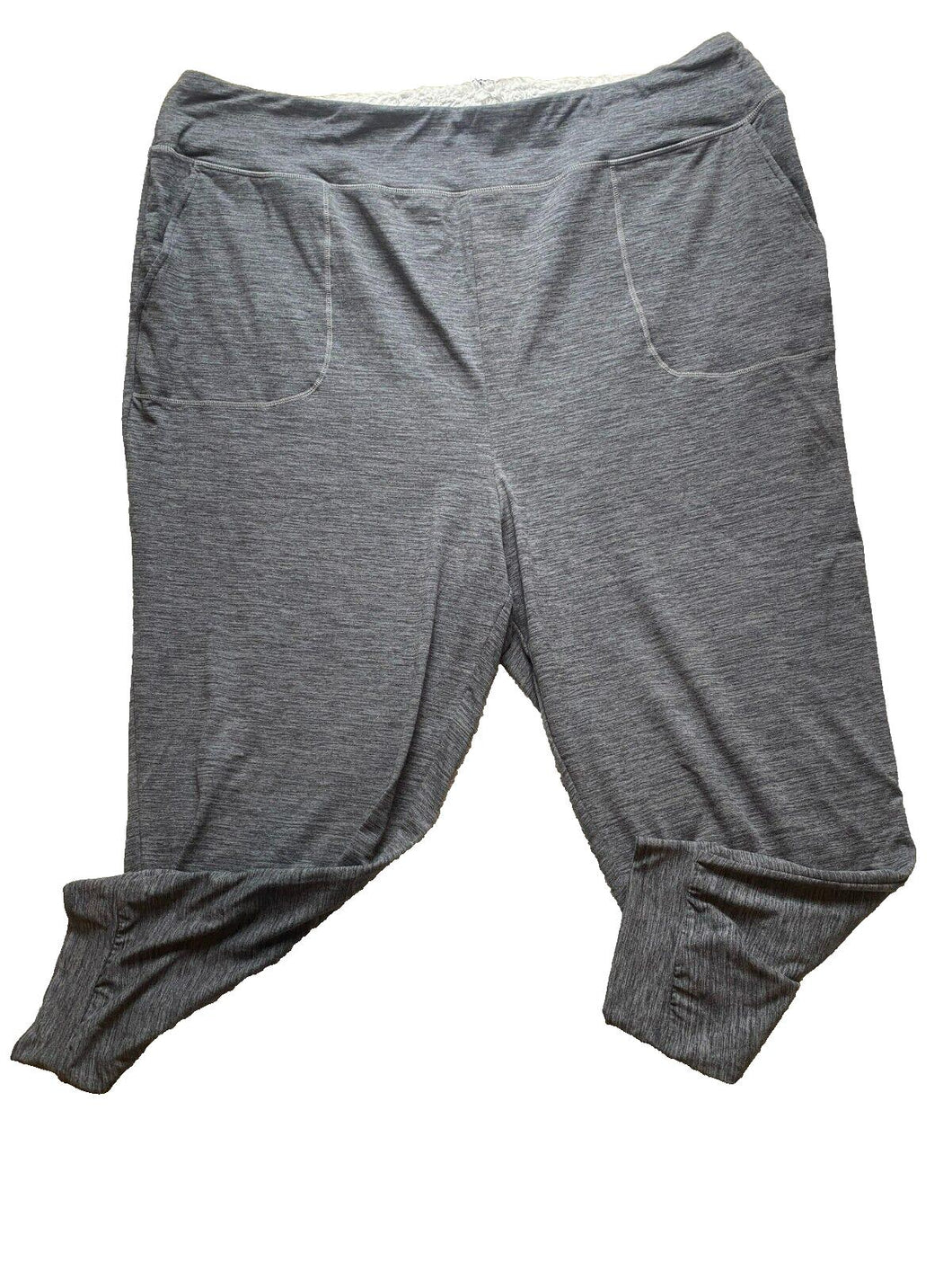 Happy Camper by Torrid Pants Womens 4 (49x24) Gray Capri Spandex Plus Ladies