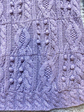 Load image into Gallery viewer, Vintage Side Lines Sweater Womens Large Lavender Cable Knit Ramie Turtle Neck
