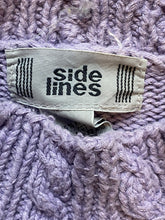 Load image into Gallery viewer, Vintage Side Lines Sweater Womens Large Lavender Cable Knit Ramie Turtle Neck

