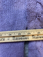 Load image into Gallery viewer, Vintage Side Lines Sweater Womens Large Lavender Cable Knit Ramie Turtle Neck

