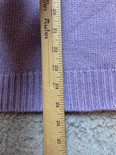 Load image into Gallery viewer, Vintage Side Lines Sweater Womens Large Lavender Cable Knit Ramie Turtle Neck
