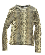 Load image into Gallery viewer, AFRM Shirt Womens Large Snakes Skin Animal Print Spandex Stretch Pullover Ladies

