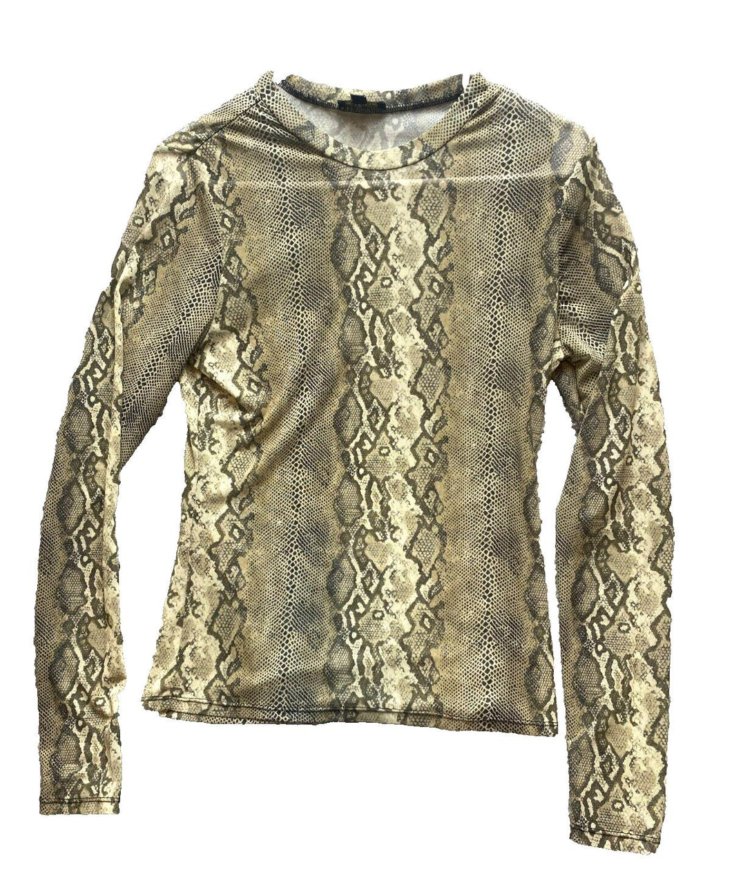 AFRM Shirt Womens Large Snakes Skin Animal Print Spandex Stretch Pullover Ladies