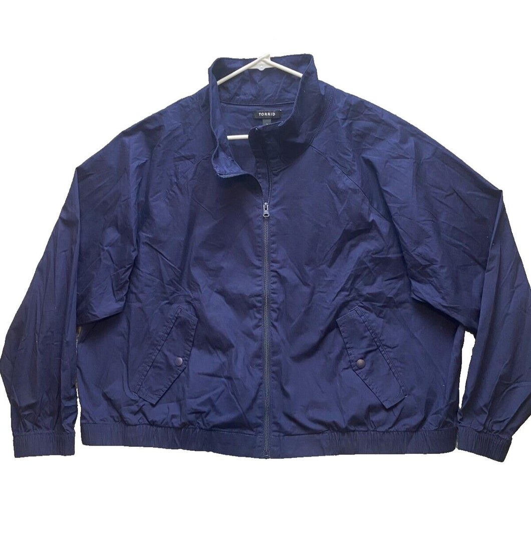 Torrid Jacket Womens 3 (3X) Navy Blue Windbreaker Full Zipper Workwear Ladies