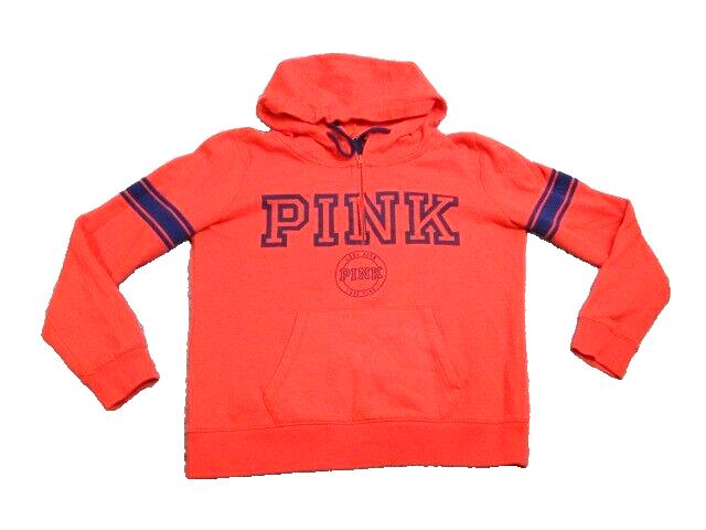 PINK Victoria's Secret Sweatshirt Womens Large Half Zip Fleece Hoodie Ladies