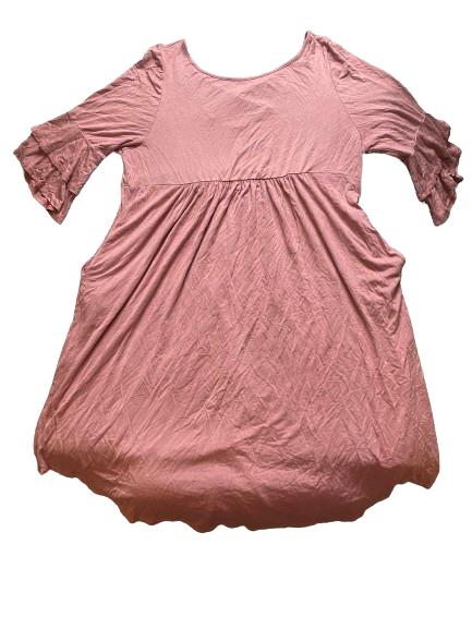 Emerald Dress Womens 1X Mauve Flare Crossover Strap Rayon Spandex Lagenlook Lady