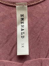 Load image into Gallery viewer, Emerald Dress Womens 1X Mauve Flare Crossover Strap Rayon Spandex Lagenlook Lady
