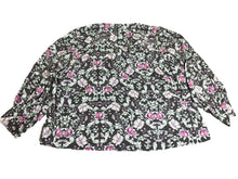 Load image into Gallery viewer, Lane Bryant Shirt Womens 22 Black Purple AOP Flower Boho Blouse Tunic Plus Lady
