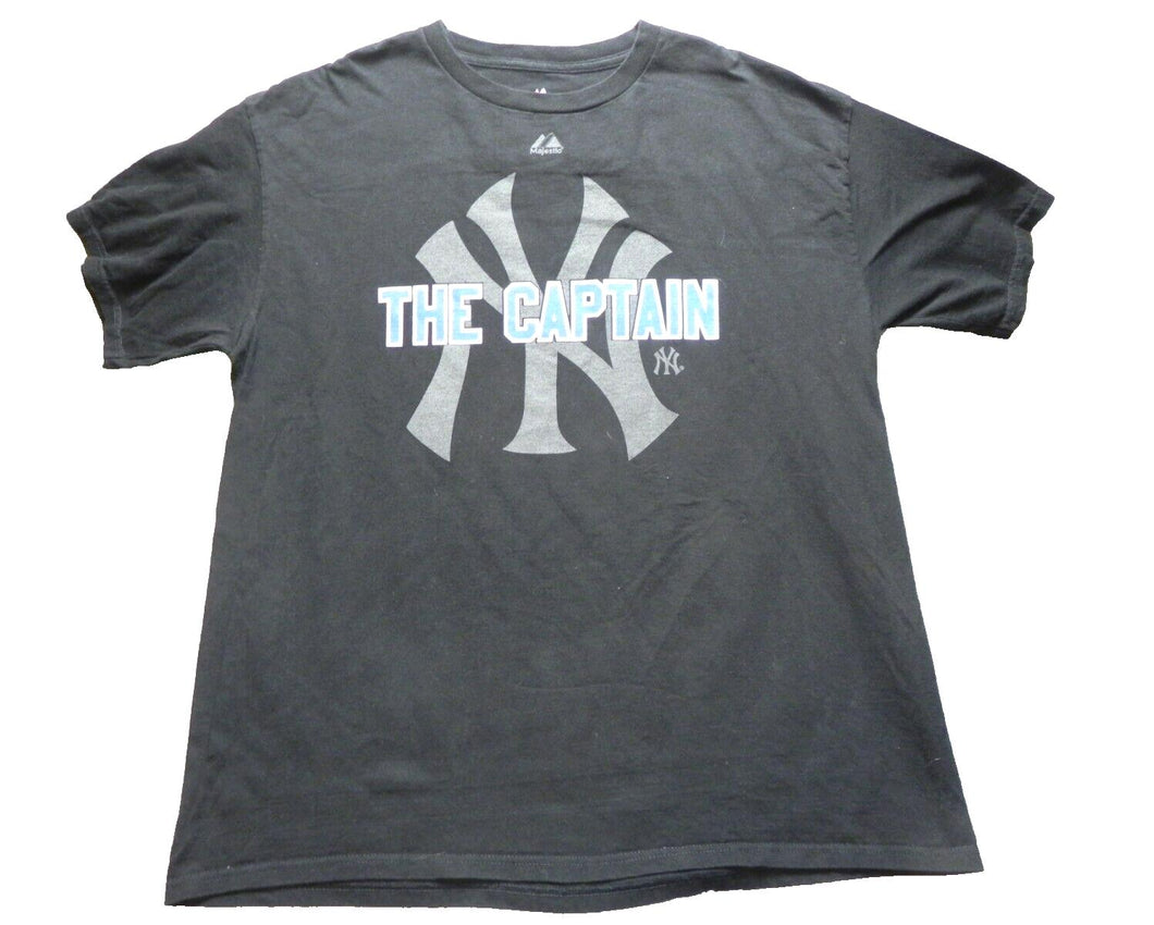 New York Yankees Shirt Adult Extra Large Captain Derek Jeter #2 Majestic Mens