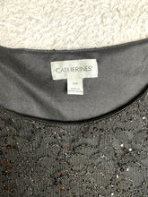 Load image into Gallery viewer, Catherines Shirt Womens 20W Black Sequins Lace Line Tank Blouse Plus Ladies
