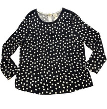 Load image into Gallery viewer, Chico&#39;s Shirt Womens 3 Black White Polkadots Rayon Nylon Flowy Blouse Zip Back

