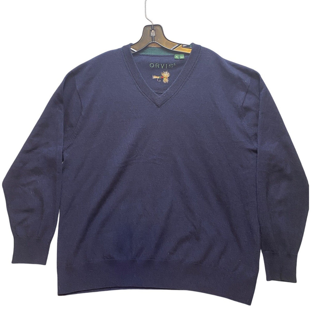 Orvis Sweater Adult Extra Large Merino Wool Fly Fishing Embroidered Pullover Men