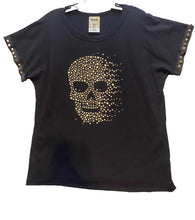 Load image into Gallery viewer, Vocal Shirt Women Small Black Studded Bling Skull Grunge Punk Streetwear NWOT
