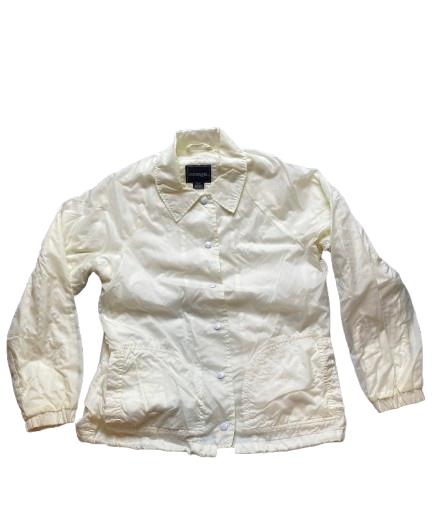 Outbrook Jacket Womens Medium Ivory Snaps Nylon Windbreaker Outdoor Ladies