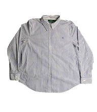 Load image into Gallery viewer, Lauren Ralph Lauren Shirt Adult Extra Large White Purple Striped Stretch LRL Men
