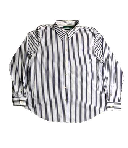 Lauren Ralph Lauren Shirt Adult Extra Large White Purple Striped Stretch LRL Men