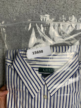 Load image into Gallery viewer, Lauren Ralph Lauren Shirt Adult Extra Large White Purple Striped Stretch LRL Men
