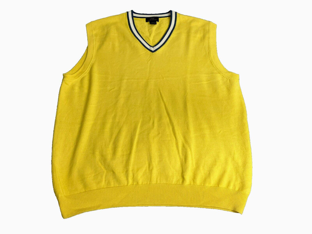 Brooks Brothers 346 Vest Adult Large Yellow V-Neck Golf Sweater Outerwear Mens