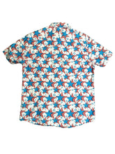 Load image into Gallery viewer, Massive Shirt Adult Small White Blue Red Star AOP Button Up Casual Camp Mens

