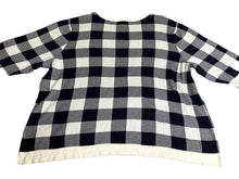 Load image into Gallery viewer, Talbots Sweater Womens 3X Black White Buffalo Checkered Lagenlook Plus Ladies
