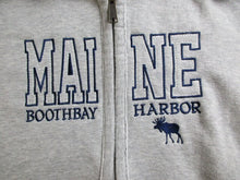 Load image into Gallery viewer, Boothbay Harbor Maine Sweatshirt Adult Small Basix Of America Hoodie Zip Up Mens
