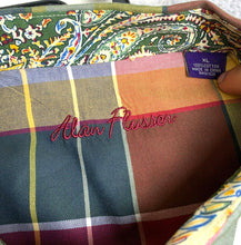 Load image into Gallery viewer, Alan Flusser Shirt Adult Extra Large Plaid Paisley Contrast Flip Cuffs Colorful
