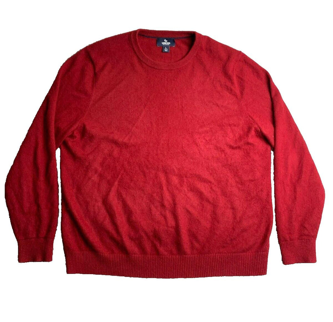 Land's End Sweater Adult Large Red 100% Cashmere Oversized Grandpa Outerwear Men