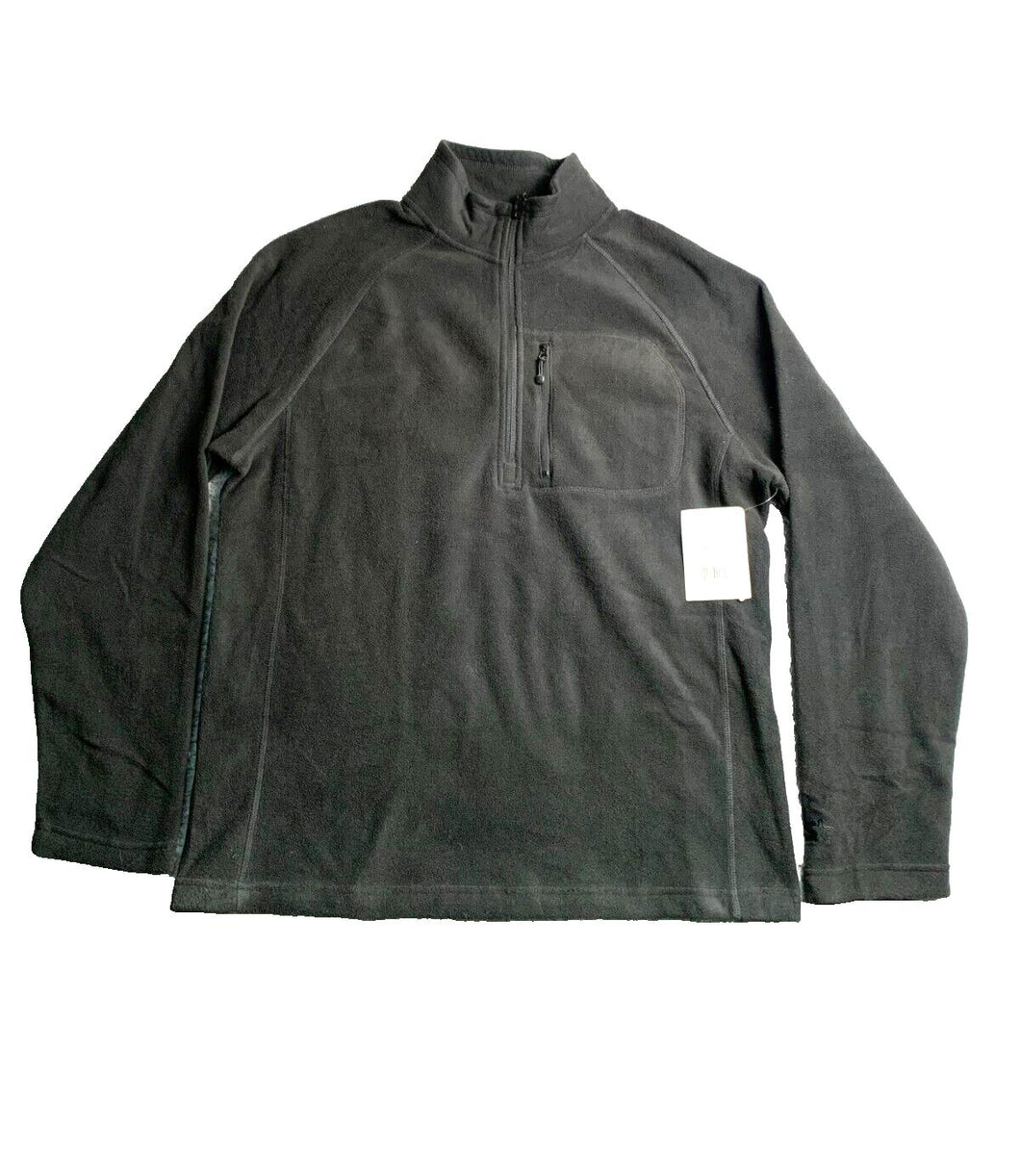 Starter Jacket Adult Medium Black Winter Fleece Quarter Zip Outdoor Mens NWT