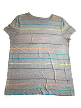 Load image into Gallery viewer, Torrid Shirt Womens 0 Gray Rainbow Striped Oversized Classic Fit Rayon Ladies

