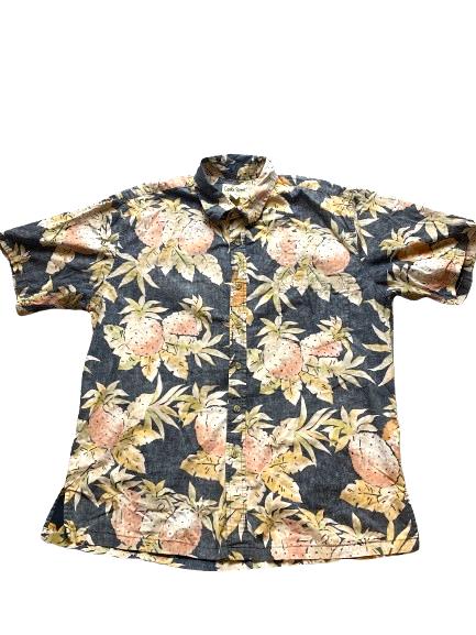 Cooke Street Shirt Adult Large Button Up Pineapples Camp Hawaiian Aloha Mens