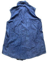 Load image into Gallery viewer, VTG Looney Tunes Shirt Womens Extra Large Button Up Denim Tweety Bunny Tunic USA
