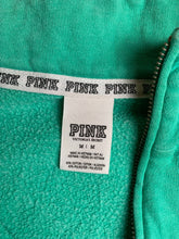 Load image into Gallery viewer, PINK Victoria&#39;s Secret Sweatshirt Womens Medium Green Oversized 1/4 Zip Fleece
