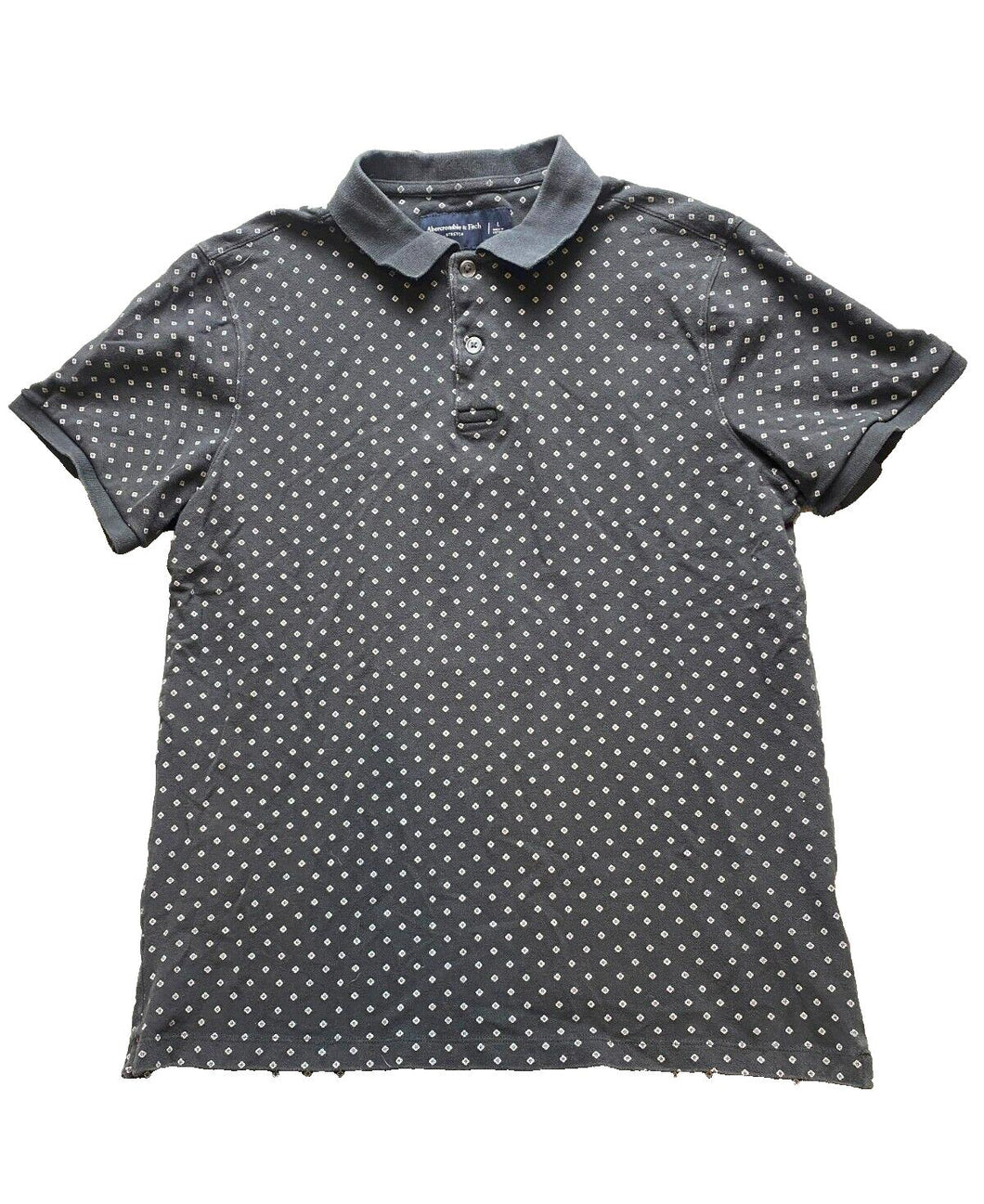 Abercrombie & Fitch Shirt Adult Large Black Preppy Stretch Casual Golf Polo Mens