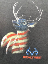 Load image into Gallery viewer, Realtree Shirt Adult Extra Large Black American Flag Deer Hunting USA Mens
