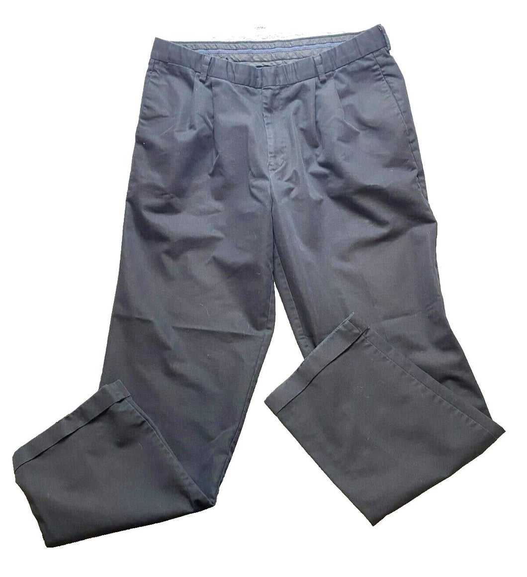 Dockers Pants Adult 36x33 Black Stain Defender Straight Leg Pleated Trouser Mens