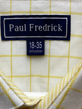 Load image into Gallery viewer, Paul Fredrick Shirt Adult 18-35 (4X) Yellow Button Up Cuffs Contrast Dress Mens
