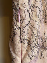 Load image into Gallery viewer, Avec Les Filles Dress Women 4 Small Pink Black Lace Lined Tiered Boho Maxi Nylon
